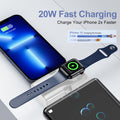 Portable Power Bank for iPhone Apple Watch, Built-in Foldable USB-C Connector 5000mAh 20W PD Fast Charging Travel Camp Battery Charger, Compatible with iPhone 15/14/13/12 iWatch Samsung S22/23 Series