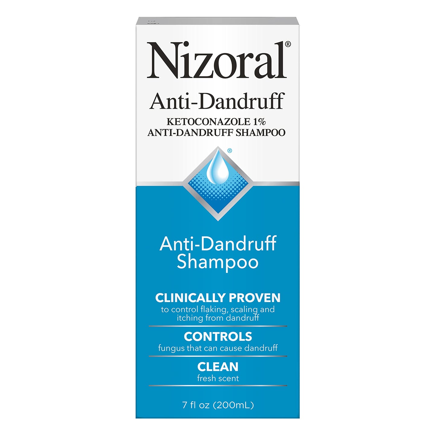 Champú anticaspa Nizoral con 1 % de ketoconazol, aroma fresco, 7 onzas líquidas