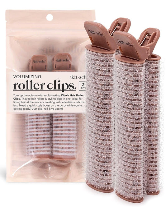 Kitsch Instant Volumizing Hair Clips for Women - Roller Clips for Volume, Curls & Root Lift for All Hair Types, Volumizing Hair Root Clips for Effortless Curl That Last, Easy to Use - 2pcs Terracotta