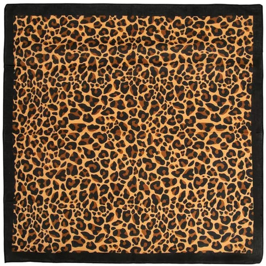 Bandana imprimé léopard imprimé animal ~ Art portable 100% coton - Écharpe