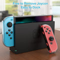 Case Compatible with Nintendo Switch with Protective Film, Transparent Protective Case for Nintendo Switch with Switch Protective Film and Grip Cover Case, Shock Absorption and AntiScratch