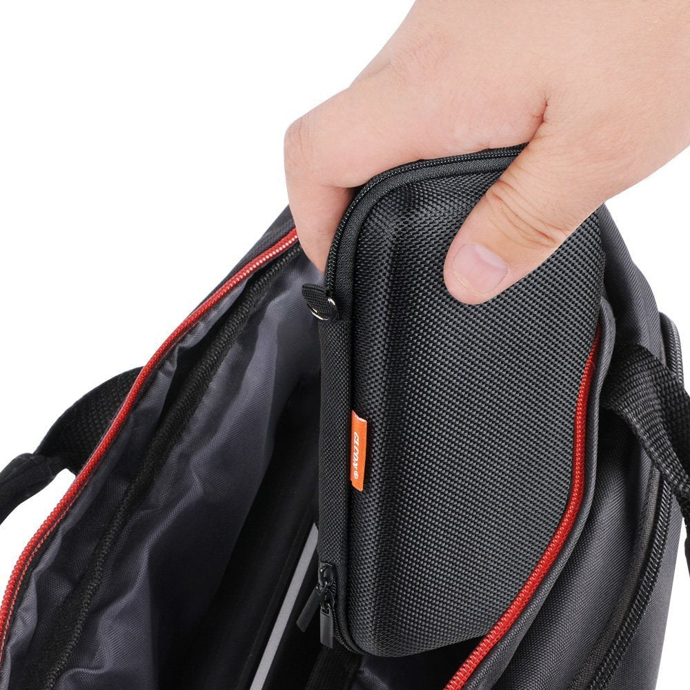 GLCON Estuche rígido de EVA portátil para protección de batería externa, teléfono celular, GPS, disco duro, cable de carga USB, bolsa de transporte, bolsillo interior de malla, cierre con cremallera, bolsa de viaje universal