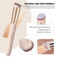 MAANGE Makeup Brush Set 15 Pcs Makeup Tool Set Premium Synthetic Foundation Powder Concealers Eye shadows Blush Brush Set with Makeup Brushes Bag (Beige)