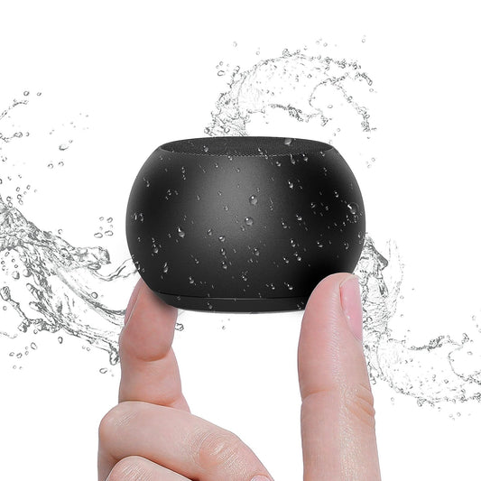 Altavoz pequeño, altavoz de ducha Bluetooth con sonido estéreo fuerte y graves robustos, mini altavoz con cordón fácil de transportar, diseño breve, altavoz de ducha impermeable IPX7, habitación, senderismo, ciclismo, negro