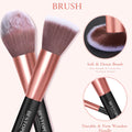 Makeup Brushes with Case, 20PCs Travel Makeup Brush Set, Foundation Concealer Blush Eyeshadow Brush Set Contour Powder Eyebrow Eyelash Brush Kit with Led Light Mirror Holder & 2 Powder Puff-Rose Gold