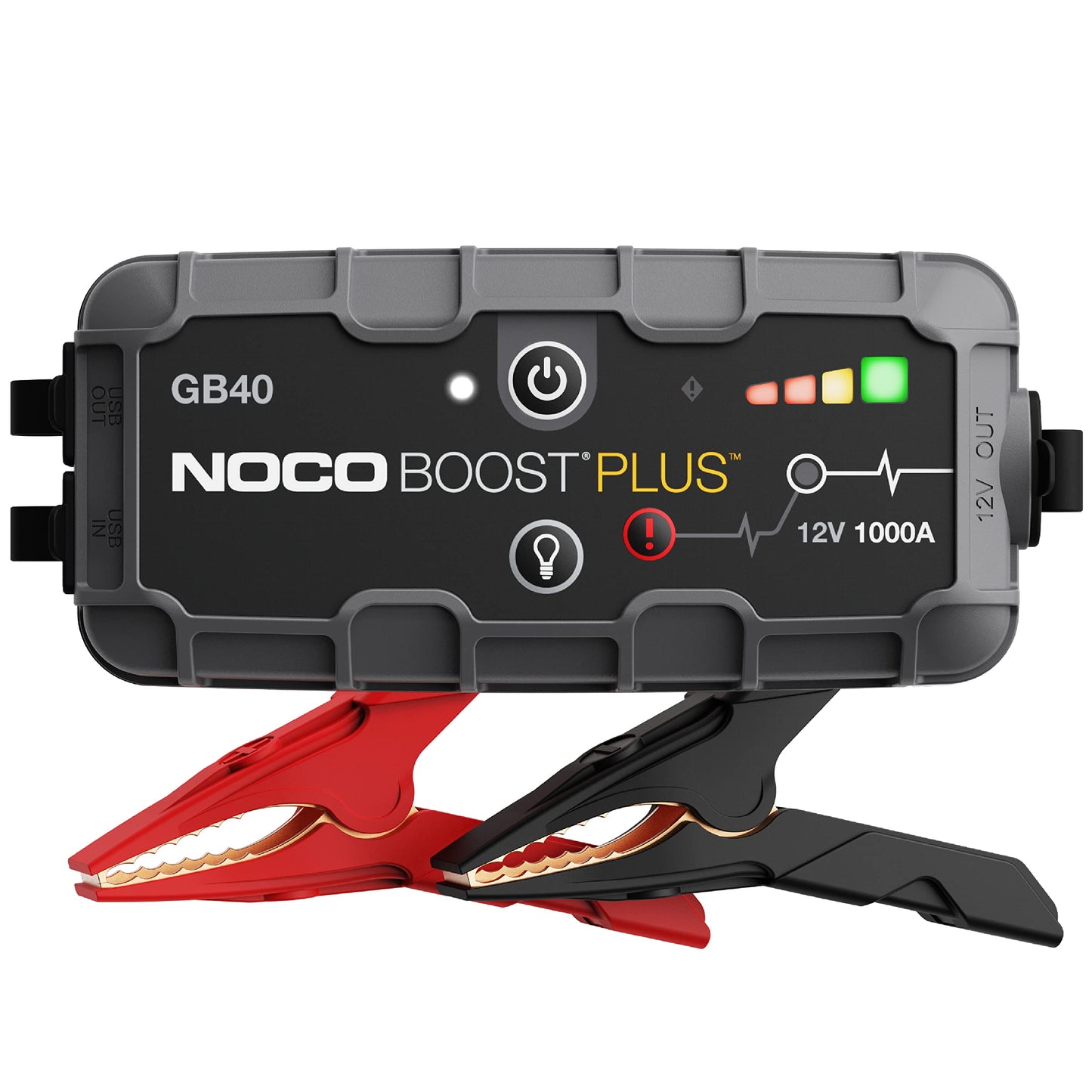 Démarreur de batterie de voiture NOCO Boost Plus GB40 1000A UltraSafe, pack de batterie de démarrage 12V, booster de batterie, boîte de démarrage, chargeur portable et câbles de démarrage pour moteurs à essence 6,0 L et diesel 3,0 L