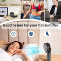 TUNISE Portable Handheld Fan, Portable Fan Rechargeable, 4000mAh, 180° Adjustable, 6 Speed Wind, Display Electricity in Real Time, USB Rechargeable Foldable Fan, Quiet Personal Fan as Power Bank