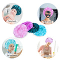 Shower Caps for Women, 4 PCS Elastic and Reusable Bath Caps, Double Waterproof Layers Shower Cap, Bathing Shower Caps, Environmental Protection Hair Bath Hat - Solid Color