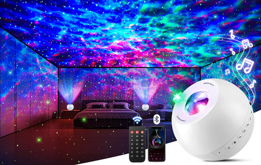 Star Projector Galaxy Light Projector,15 Colors Star Lights for Ceiling Projector, 15 White Noises Galaxy Projector for Bedroom, Bluetooth+Remote+Timer Stars for Ceiling Projector Lights for Bedroom