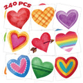 winthrop 240 Pcs Bulk Valentine Heart Temporary Tattoos for Kids, Individually Wrapped Colorful Safety Waterproof Tattoos, Best Choice for Valentines Gifts Bag Stuffers, 60 Different Designs Heart