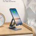 Nulaxy Dual Folding Cell Phone Stand, Fully Adjustable Foldable Desktop Phone Holder Cradle Dock Compatible with Phone 16 15 14 13 12 11 Pro Xs Xs Max Xr X 8, Nintendo Switch, All Phones - Gray