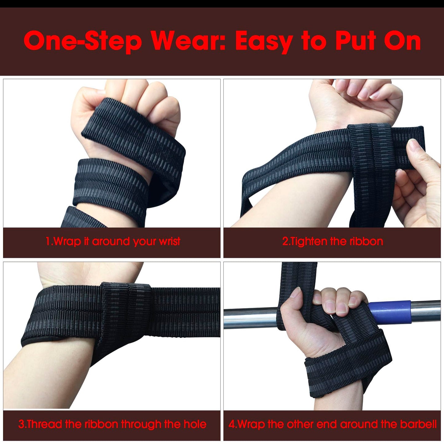 Wrist Straps for Weightlifting, MTWEAR Lifting Wrist Strap, Grip Support Fitness Strength Training- Ideal for Deadlifts, Powerlifting, Pull-Ups, 25" Lifting Straps and Gym Straps for Men and Women