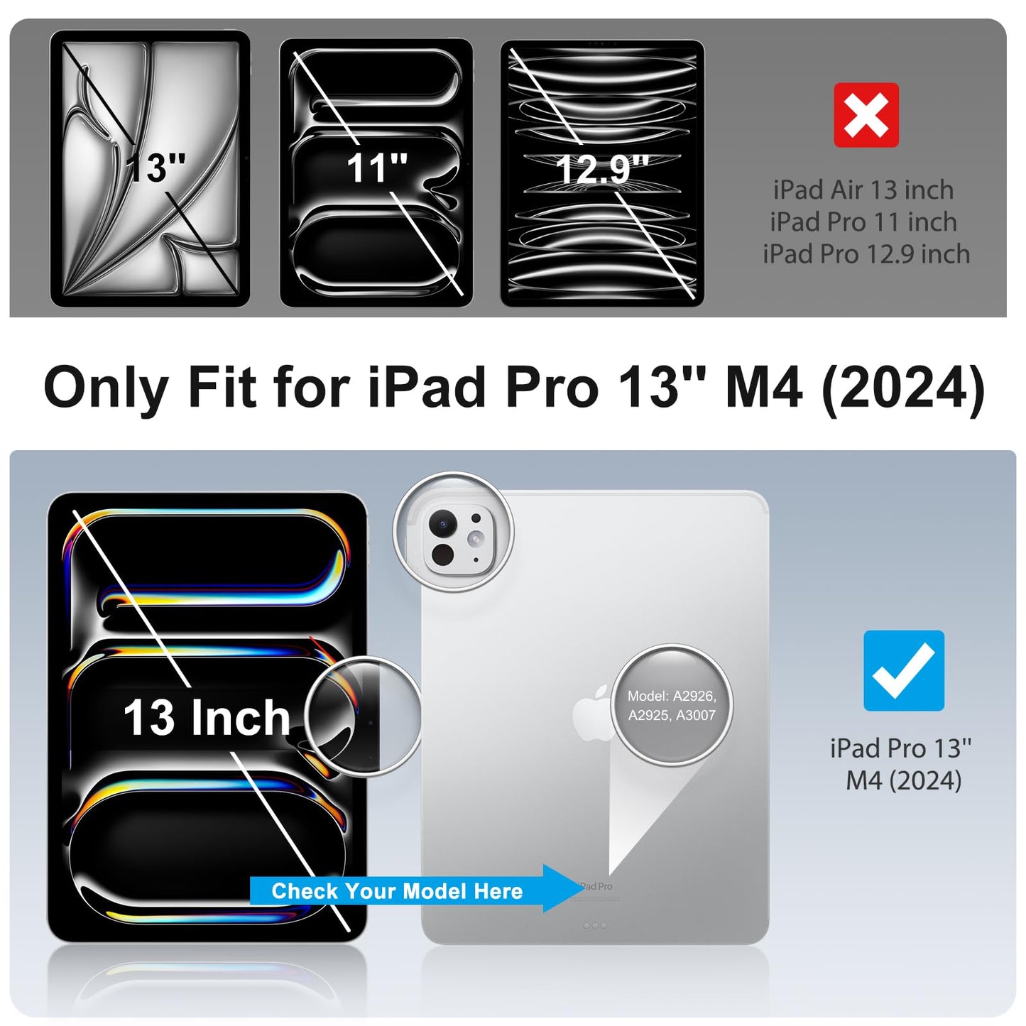 SPARIN 2+2 Pack Screen Protector for iPad Pro 13 inch 2024 (7th generation-M4) with Camera Lens Protector, Tempered Glass with Installation Frame Case & Apple Pencil Pro Compatible, Anti Scratch