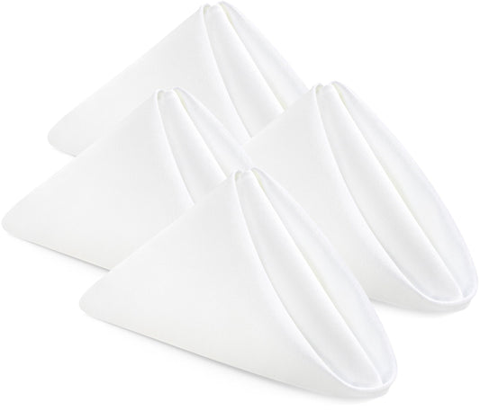 Utopia Home [24 Pack, White] Cloth Napkins 17x17 Inches, 100% Polyester Hemmed Edges, Washable and Reusable Ideal for Parties, Weddings and Dinners