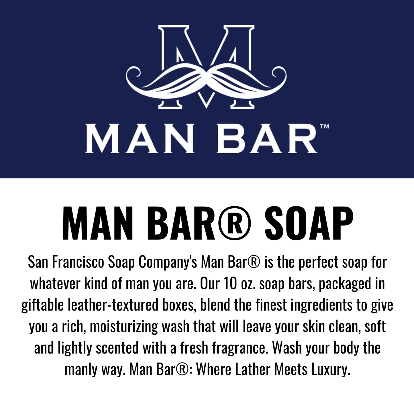 San Francisco Soap Company Midnight Amber Fragrance Man Bar - Moisturizing - No Harmful Chemicals - Good for All Skin Types - Made in the USA