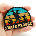 XMJY I Hate People Patch, Sasquatch Bigfoot Embroidered Hook and Loop Patches, Funny Sarcastic Morale Patches, Cute Applique Accessories for Backpacks, Vests, Jackets, Jeans, Hats, Gym Bags