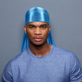 6 unidades de pañuelos para la cabeza de seda Durag para hombres y mujeres, paquete de pañuelos Durag con cola larga y correas anchas, 6 colores