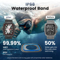 Goton IP68 Waterproof Band Compatible for Apple Watch Bands 45mm with Case - Series 9 8 7 for Men, Heavy Duty Rugged Sport Strap with Screen Protector & Back Cover for iWatch Accessories