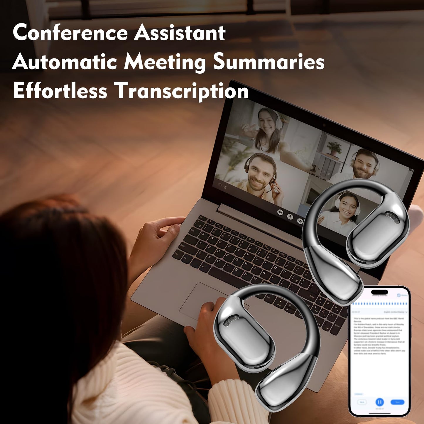 AI-Powered Earbud Translator in Real Time – 144-Language Translation Device with Two-Way Communication, Bluetooth Wireless Earbuds, Earphones iOS & Android Compatible for Travel, Business