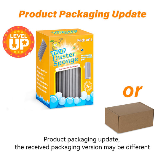 YFUIF 2-Pack Damp Clean Duster Sponge, Magic Sponge Eraser Baseboard Cleaner Tool, Dusters for Cleaning Blinds, Glass, Vents, Railings, Mirrors,Window Track Grooves and Faucets