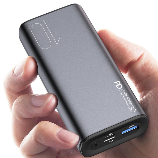 TOZO PB3 Portable Charger 10000mAh One of The Lightest and Slimmest Fast Power Bank 18W PD High-Speed Charging Battery Pack with USB-C Input/Output for iPhone,Samsung and More Gray