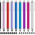 Stylus Pens for Touch Screens, Stylushome 10 Pack 0.24"+0.36" High Sensitivity Stylus with 20 Pcs Replacement Capacitive Tips for iPhone iPad Android PC Tablets All Universal Touchscreens