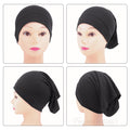 Framendino, Lot de 2 foulards pour femme, bonnet, hijab, bandeau, noir et blanc