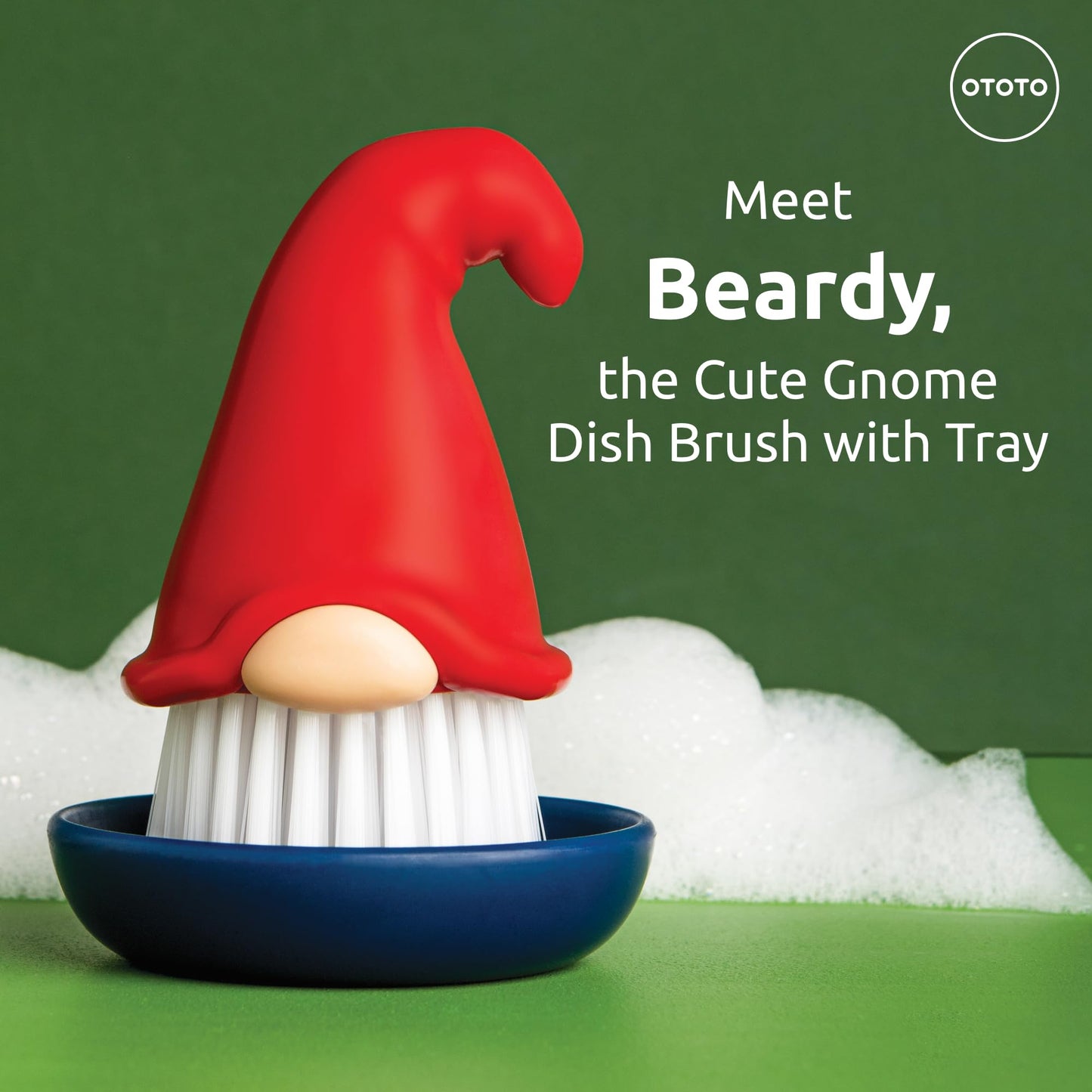 OTOTO Beardy Dish Brush - Dish Scrub Brush, Gnome Gifts, Quirky Gifts, Dish Brush, Cute Kitchen Accessories, Vegetable Brush, Cute and Useful Gifts for Women