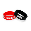 Pulseras anchas de silicona de los Buckeyes de Ohio State de la NCAA, paquete de 2