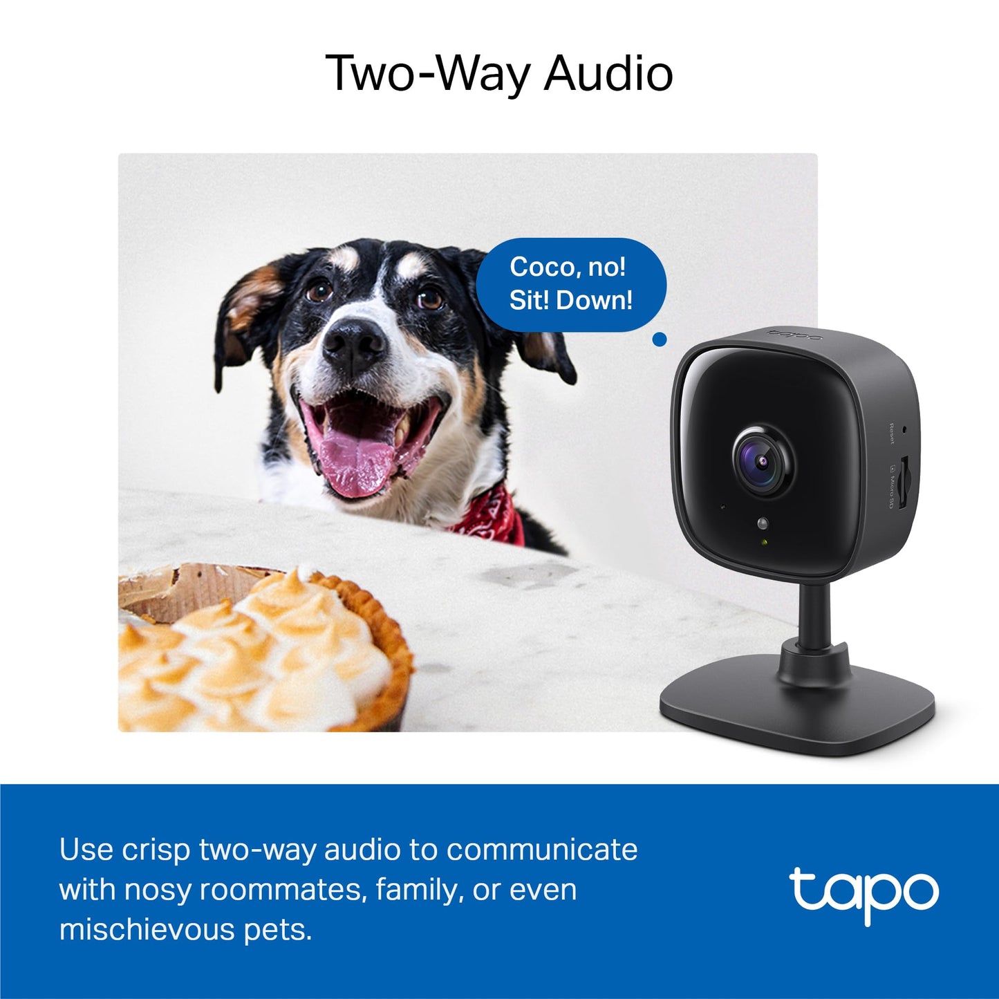 Tapo by TP-Link 1080P Indoor Security Camera for Baby Monitor, Pet Camera w/Motion Detection, 2-Way Audio, Night Vision, Cloud & SD Card Storage, Works w/Alexa & Google Home, Black, C101