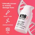 K18 Mini Leave-In Molecular Hair Mask, Repairs Dry or Damaged Hair, Reverse Hair Damage from Bleach, Color, Chemical Services & Heat