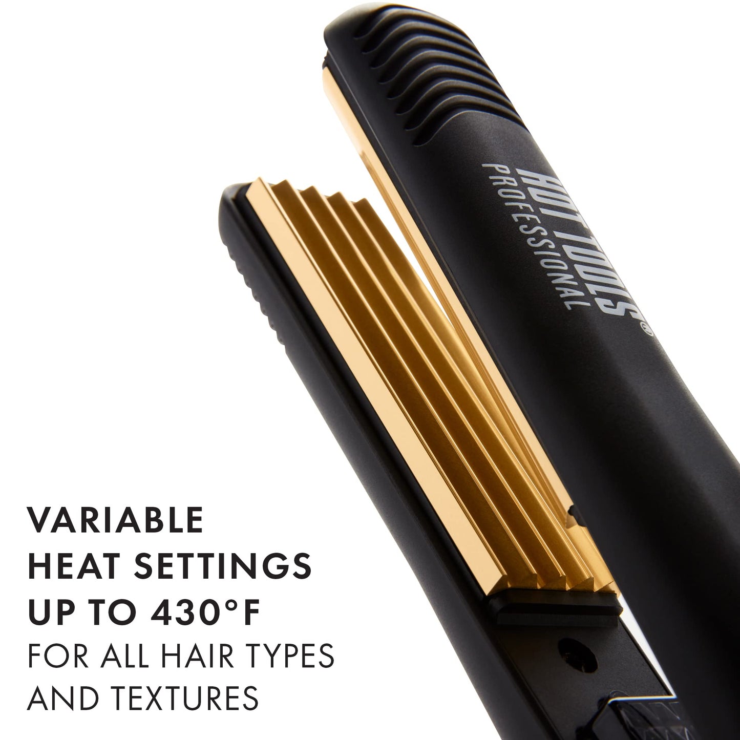 Hot Tools Pro Artist 24K Gold Crimping Iron | For Light Textured Crimps and Volume (1 in)