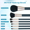 DEFSAP Makeup Brushes Set, Professional Make up Brush Set, Premium Brush Kit tools, Soft Synthetic Hair Makeup Brushes for Face, Cheek, & Eye Makeup, with PU Brush Bag (Dark Green,7 Pcs)