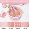 LLIBISCU Makeup Brush Cleaner, 3 in 1 Clean, Dry, Storage Makeup Brush Cleaners Mat, Environmentally Friendly Silicone Makeup Brush Cleaning Bowl, Makeup Brush Cleaner for Makeup Lovers