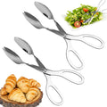 2 Pieces Salad Tongs, 8 Inch Serving Tongs, Stainless Steel Food Scissor Tongs, Buffet Tongs for Home Kitchen Party Bread Cake Bake Steak Barbecue Buffet Catering