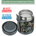 10oz Soup Thermo for Hot Food Kids,Lunch Thermo Kids Food Jar with Spoon Hot Insulated Food Containers,Leak Proof Stainless Steel Wide Mouth Lunch Food Thermo Jar for School(Black-Game Console)