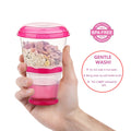 Cereal On the Go Cups Breakfast Drink Cups Portable Yogurt and Cereal To-Go Container Cup (Rose Red)