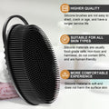 Metene Silicone Exfoliating Body Scrubber with Loop, Body Scrubber for Men and Women, Silicone Loofah for Shower, Soft Silicone Body Scrubber for Shower and Bath Skincare Routine (Black)