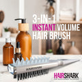 HAIRSHARK 3-in-1 Volume Hair Brush, Two-Sided Backcombing/Scalp Brush w/Boar and Polymer Bristles, Easy To Use Styling Comb for All Hair Types, Volume, Blow Dry Look, & Wave Brush