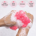 MTDLYICE African Net Sponge 2 Pack, Back Scrubber for Shower, XL 80CM Exfoliating Washcloth, African Net Sponge Authentic, Body Scrubber exfoliator Bath Accessories (Pink,Red)