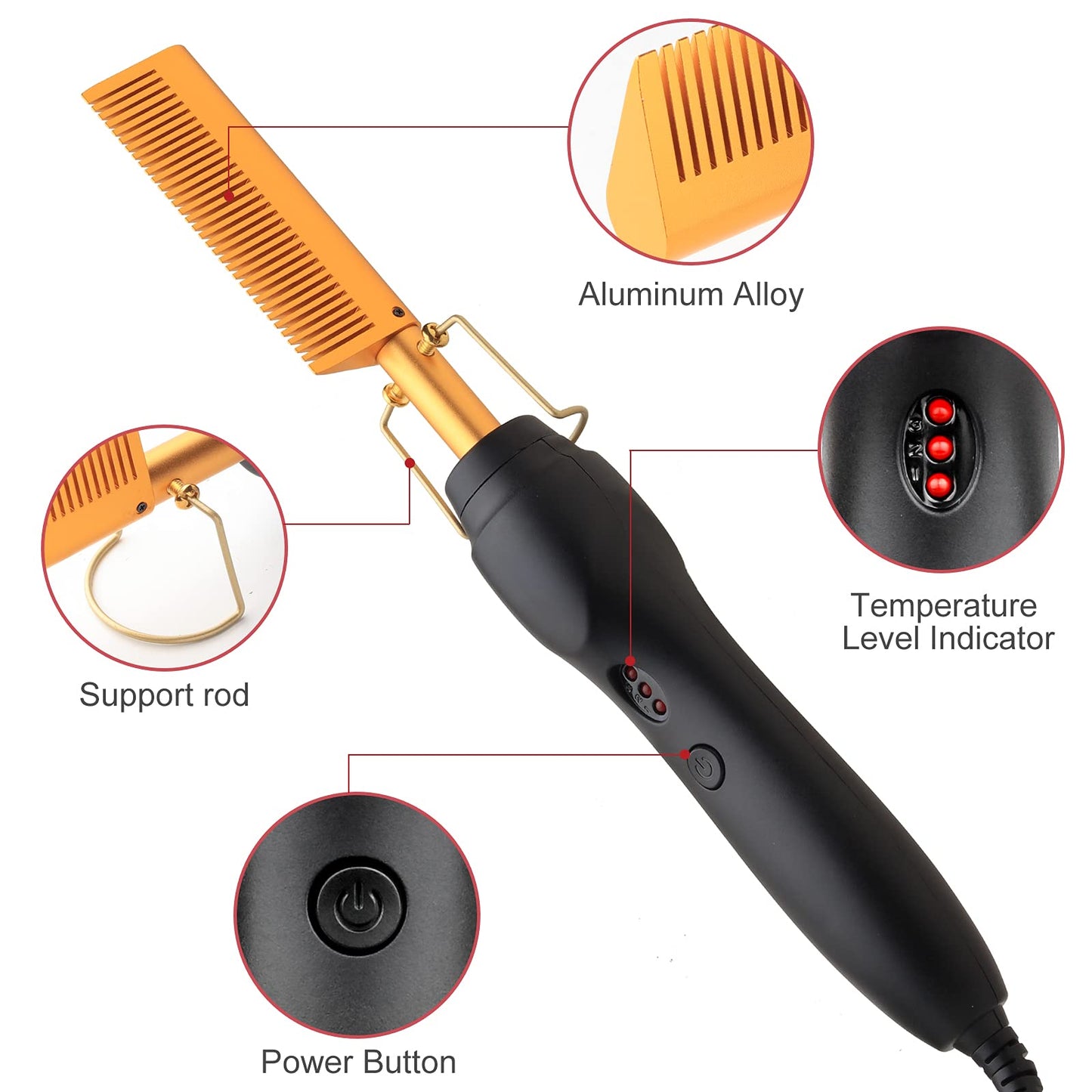 Electric Ceramic Hair Straightener and Curling Iron - Heat Pressing Flat Iron Curlers, Portable Anti-Scald Design for Wigs, Beards, and Travel Use