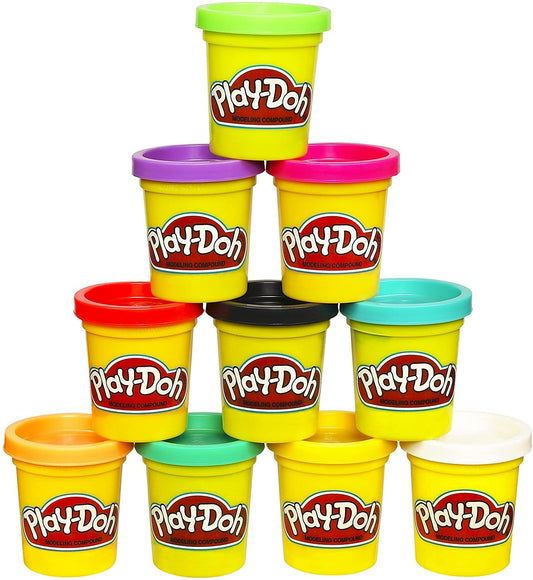 Play-Doh Bulk 10-Pack Case of Assorted Colors, Christmas Stocking Stuffers, Party Favors for Girls & Boys, Kids Arts & Crafts, Preschool Toys, Ages 2+ (Amazon Exclusive)