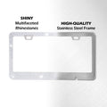 Alpmosn Bling Cadre de plaque d'immatriculation, cadres de plaque d'immatriculation scintillants pour femmes, 1 cadre de plaque d'immatriculation en acier inoxydable cristal, accessoires de voiture universels (blanc)