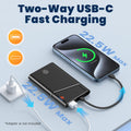 Aaoyun Portable Charger, 22.5W PD Fast Charging 10000mAh Power Bank with Detachable USB C Cable for Travel, Slim Hands-Free External Battery Pack for iPhone 16/15/14 iPad Samsung S24 etc, Black