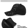 Loopeer Lot de 2 casquettes de baseball réglables et respirantes en strass pour femmes et hommes, casquette de sport décontractée à paillettes (noir, blanc)