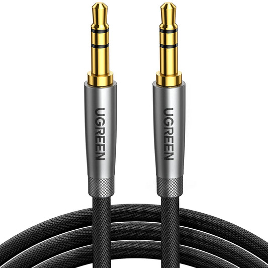 UGREEN 3.5mm Audio Cable Nylon Braided Aux Cord Male to Male Stereo Hi-Fi Sound for Headphones Car Home Stereos Speakers Tablets Compatible with iPhone iPad iPod Echo More 10FT