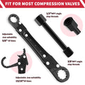 LAISGOO Plumbing Tools, Angle Stop Wrench Angle-On Wrench kit, plumbers wrench Angle Stop Removal Tool for professional plumber Installing New Compression Angle Stop and Removing Compression Ring