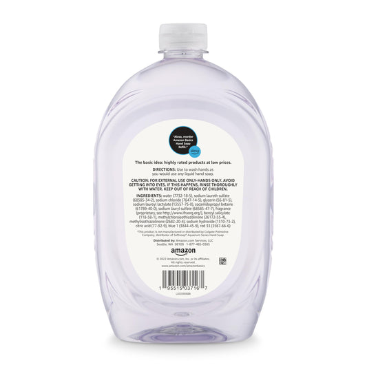 Amazon Basics Gentle & Mild Clear Liquid Hand Soap Refill, Triclosan-Free, 50 Fl Oz (Pack of 2) (Previously Solimo)