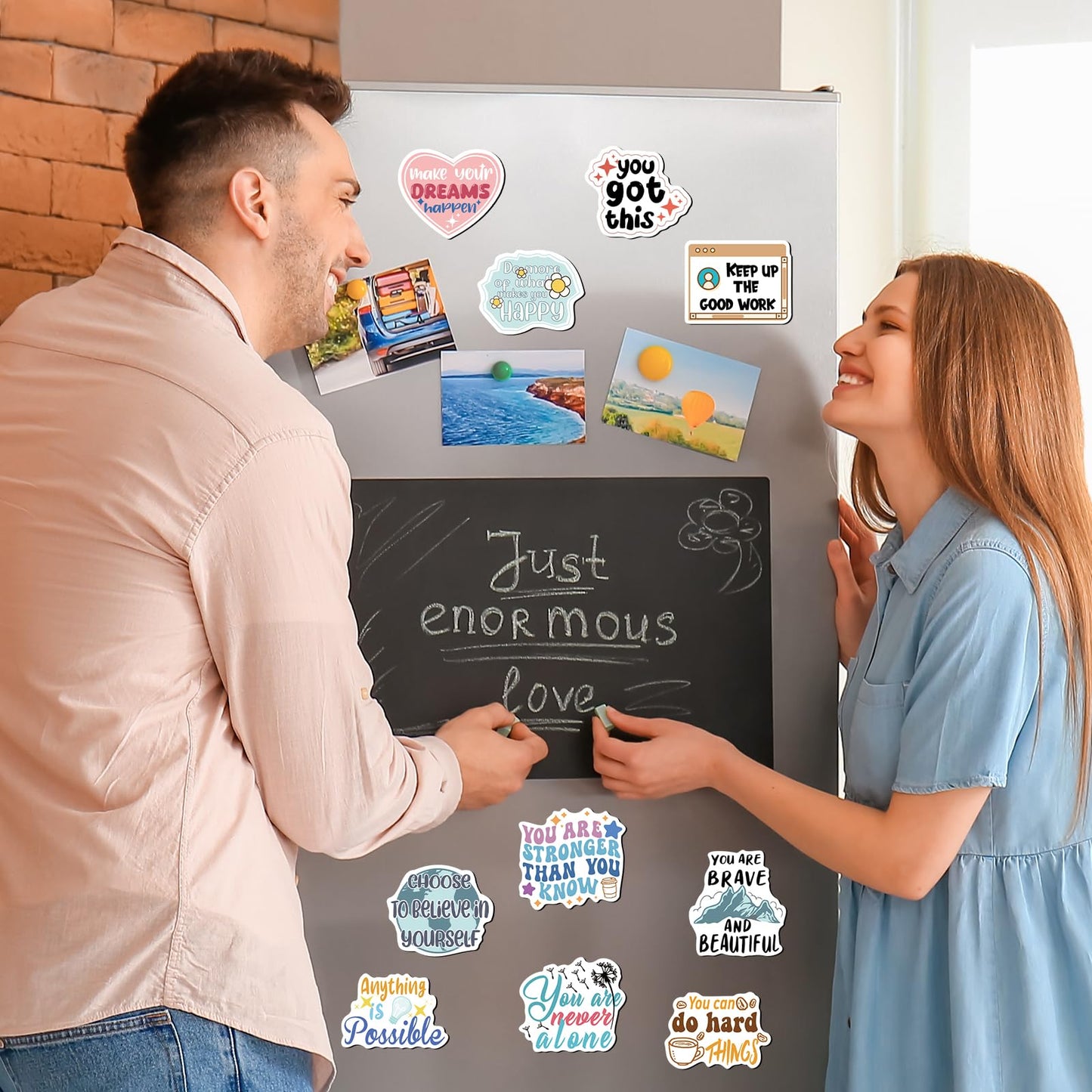 Aesthetic Inspirational Magnets for Fridge - 12PCS Cute Motivational Magnets for Refrigerator Positive Quotes Locker Magnets for Girls Boys Adults Mental Health Magnets for Home Kitchen Office Decor