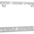 Cadre de plaque d'immatriculation Aujen - Cadre de plaque d'immatriculation durablement bling - Cadre de plaque d'immatriculation en strass scintillant pour femme - Cadre de plaque d'immatriculation en acier inoxydable et sans obstruction (blanc)